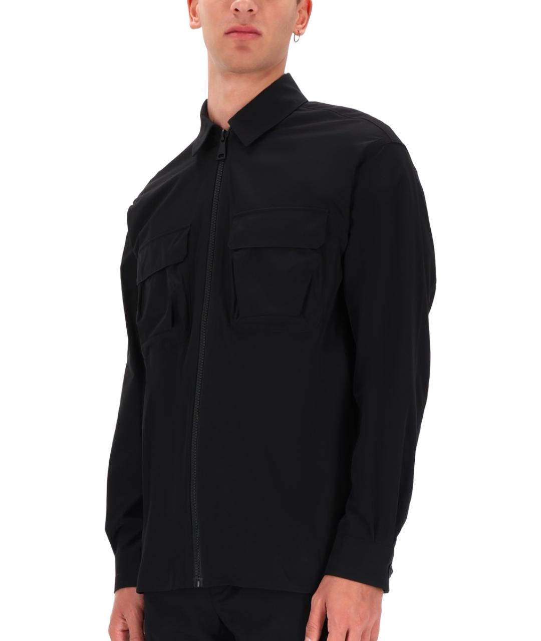 VERSACE JEANS COUTURE Черная хлопко-полиэстеровая кэжуал рубашка, фото 3