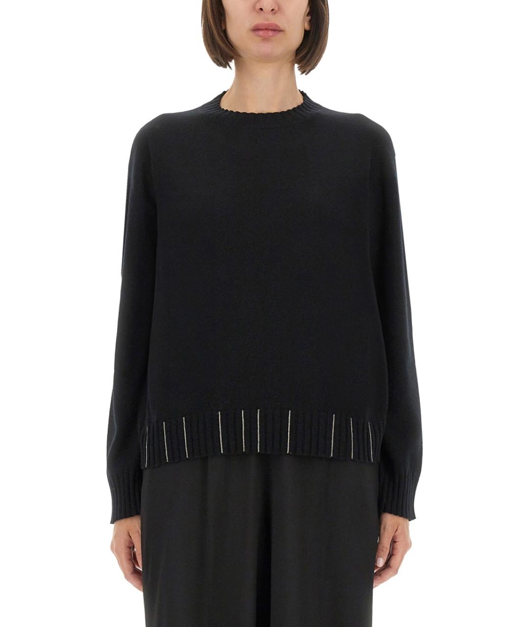 FABIANA FILIPPI Черный шерстяной джемпер / свитер, фото 5