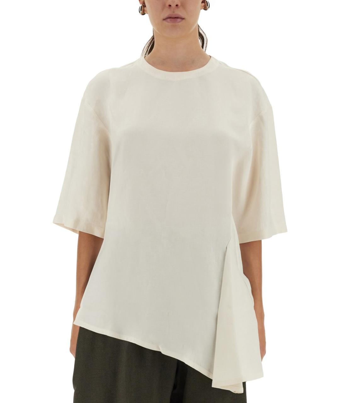 STUDIO NICHOLSON Белая вискозная футболка, фото 5