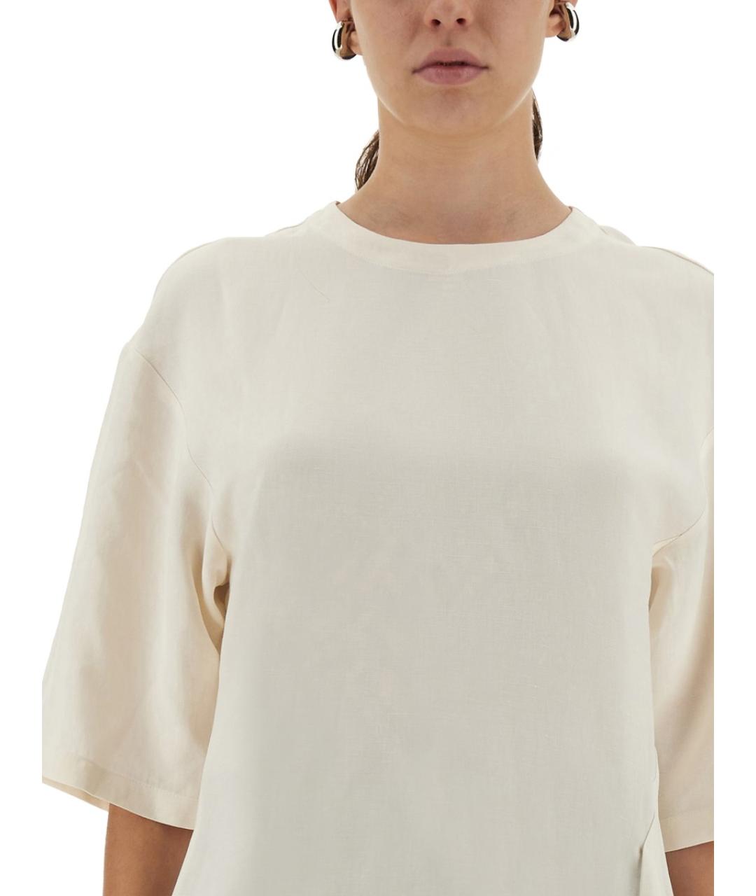 STUDIO NICHOLSON Белая вискозная футболка, фото 4