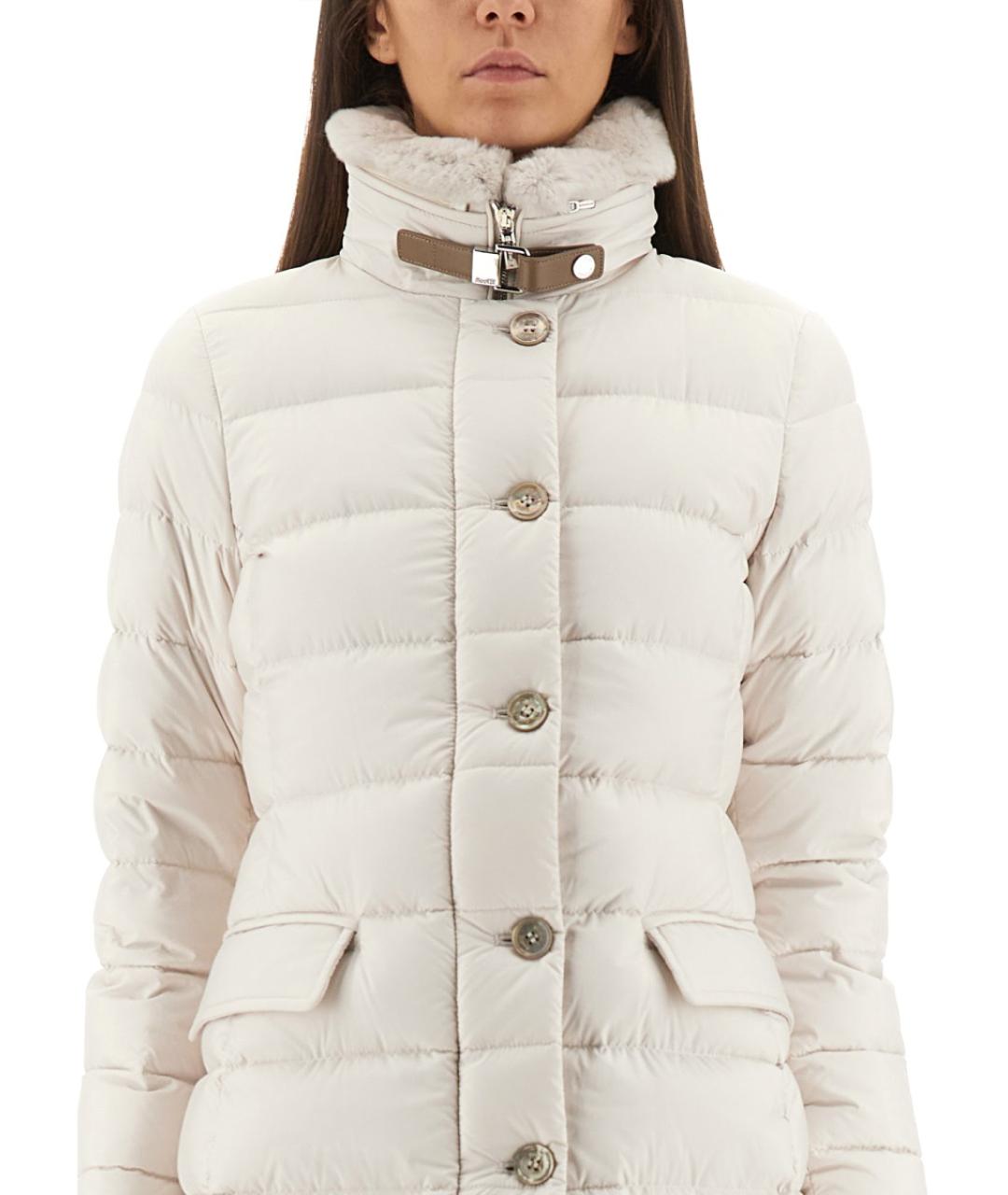 MOORER Белое полиамидовое пальто, фото 2