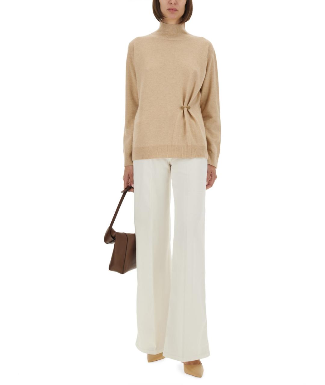 FABIANA FILIPPI Бежевый шерстяной джемпер / свитер, фото 2