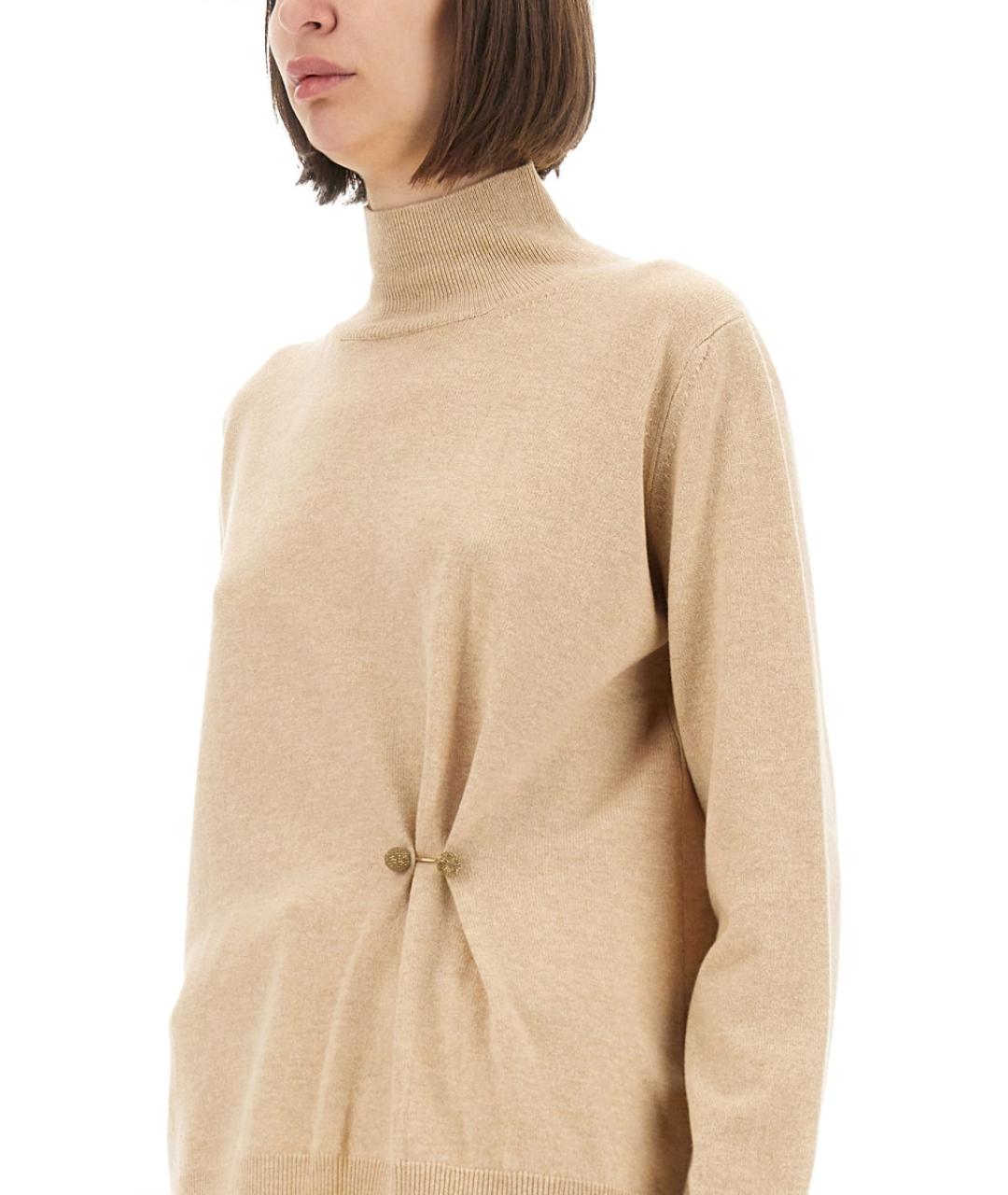 FABIANA FILIPPI Бежевый шерстяной джемпер / свитер, фото 4
