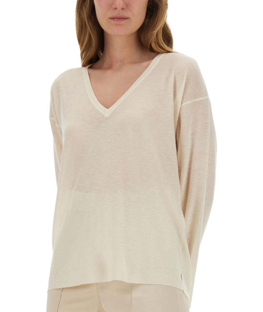 FABIANA FILIPPI Белый шерстяной джемпер / свитер, фото 4