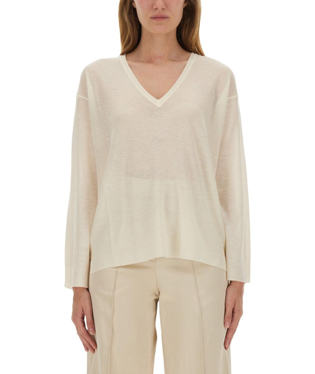 FABIANA FILIPPI Белый шерстяной джемпер / свитер, фото 5