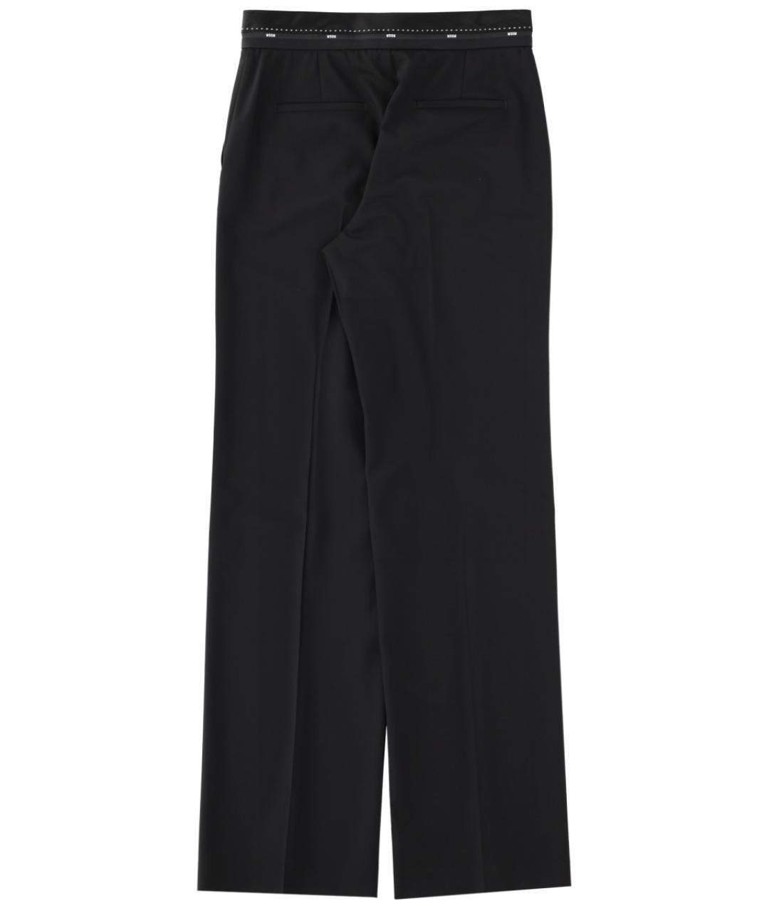 MSGM Черные шерстяные прямые брюки, фото 2