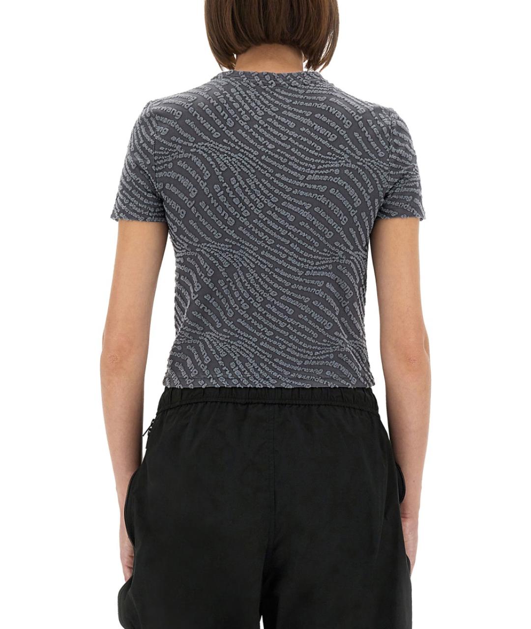 ALEXANDER WANG Серая полиэстеровая футболка, фото 3