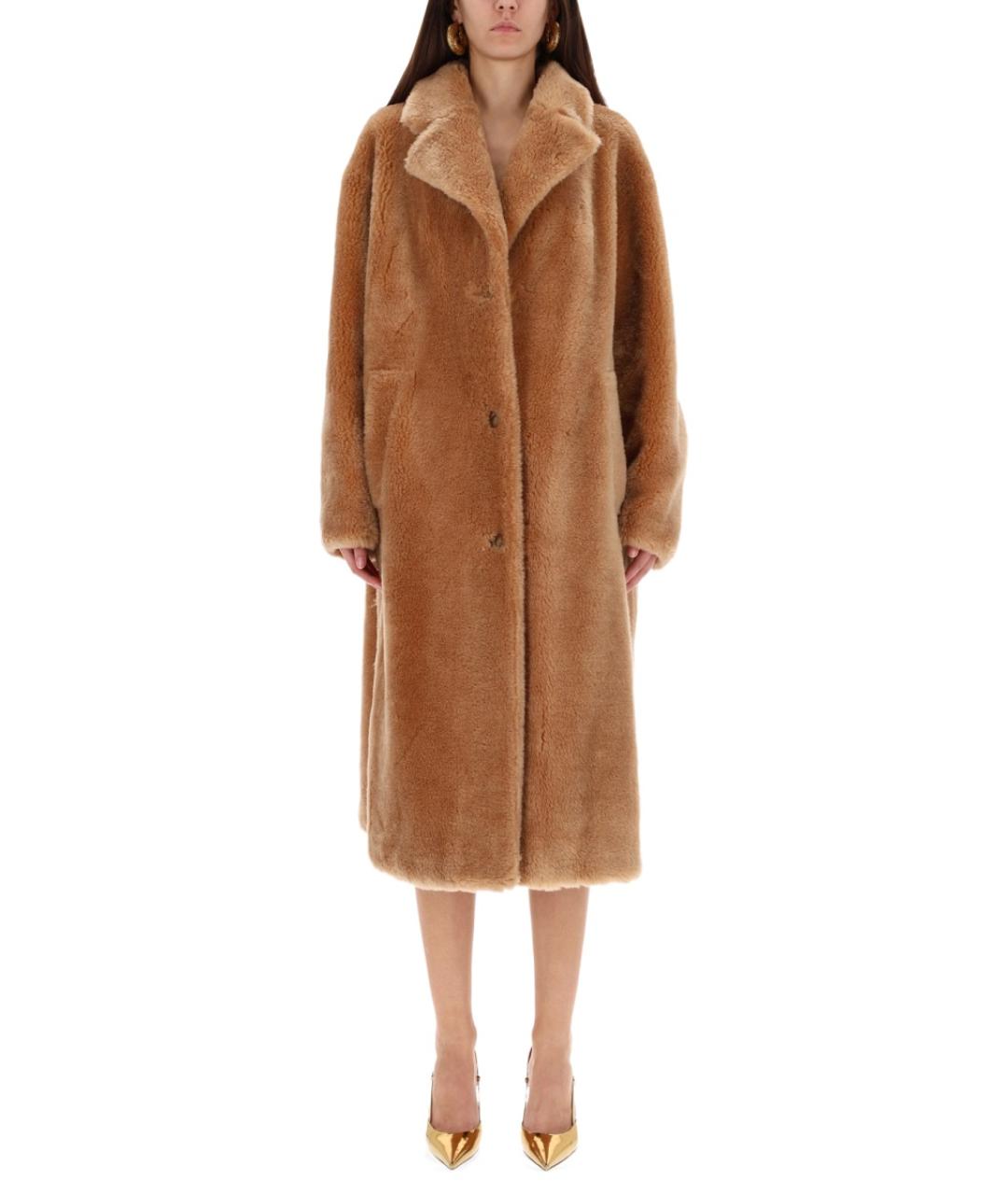 STAND Бежевая шерстяная шуба, фото 5