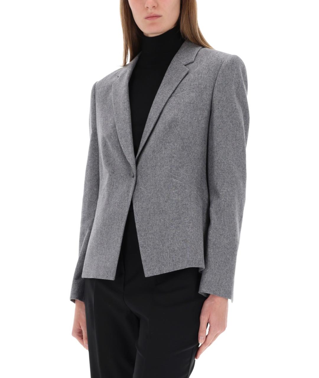 HUGO BOSS Серый шерстяной жакет/пиджак, фото 4
