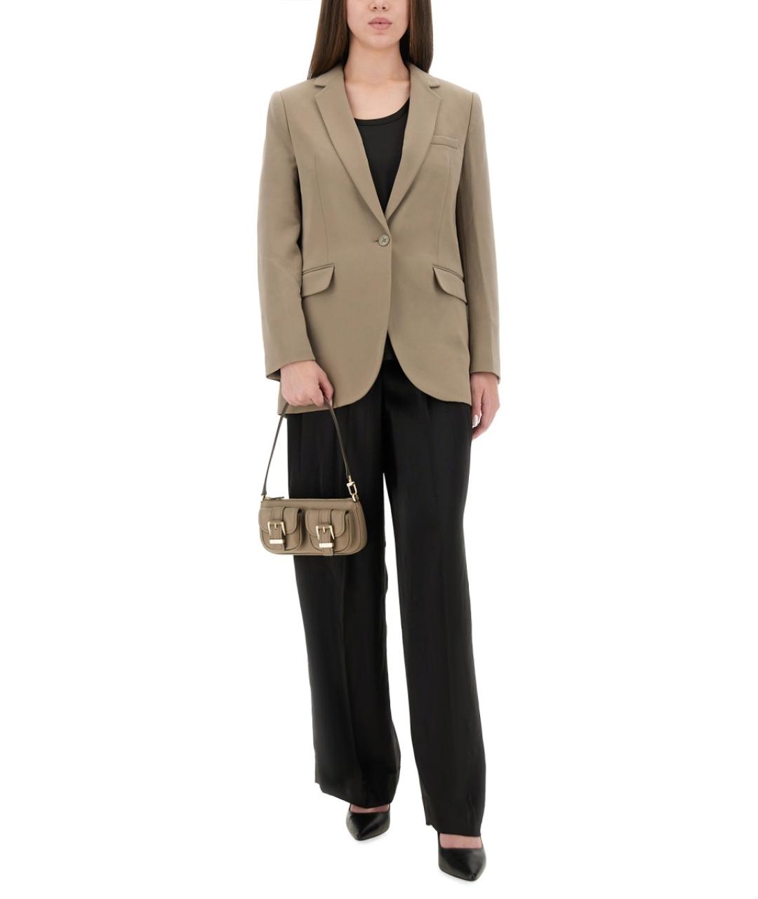 MICHAEL KORS Черные полиэстеровые прямые брюки, фото 2