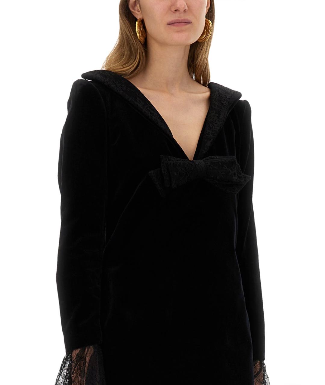 NINA RICCI Черное хлопковое повседневное платье, фото 4