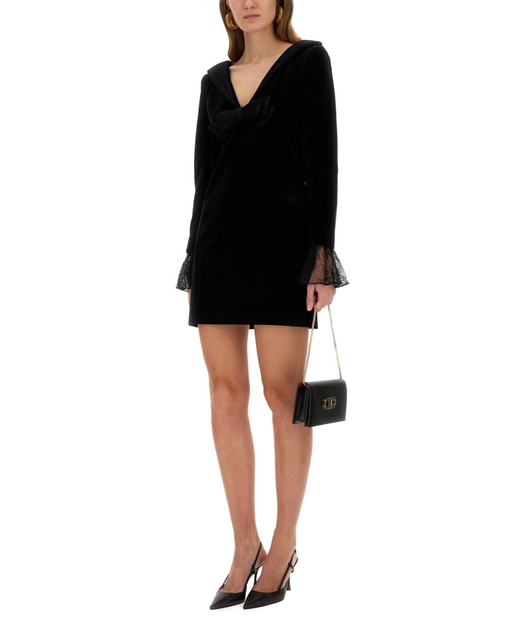 NINA RICCI Черное хлопковое повседневное платье, фото 2