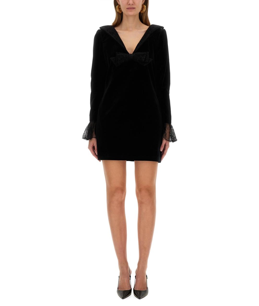 NINA RICCI Черное хлопковое повседневное платье, фото 5