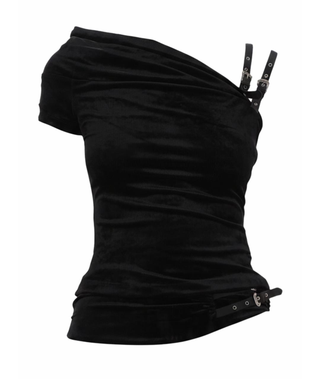 VERSACE JEANS COUTURE Черная полиэстеровая майка, фото 1