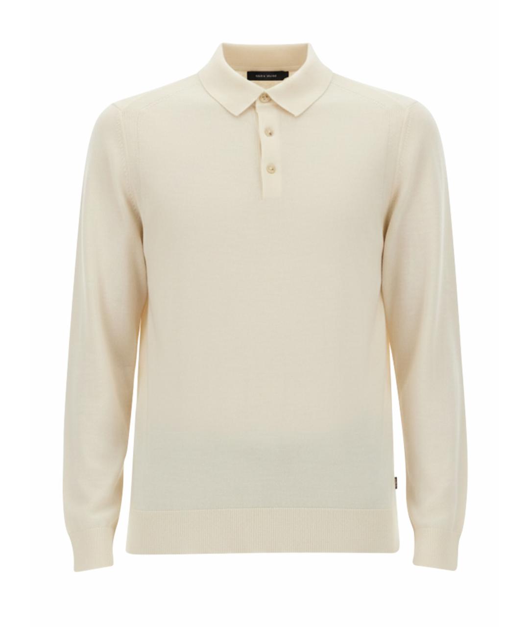 HUGO BOSS Белое поло с длинным рукавом, фото 1