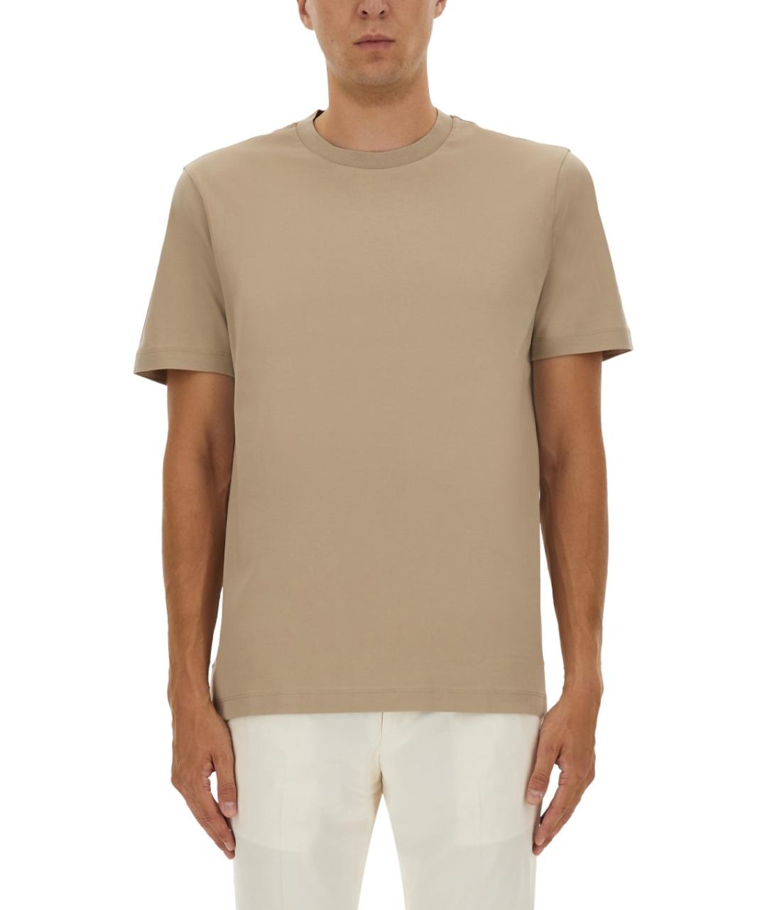 HUGO BOSS Бежевая хлопковая футболка, фото 5
