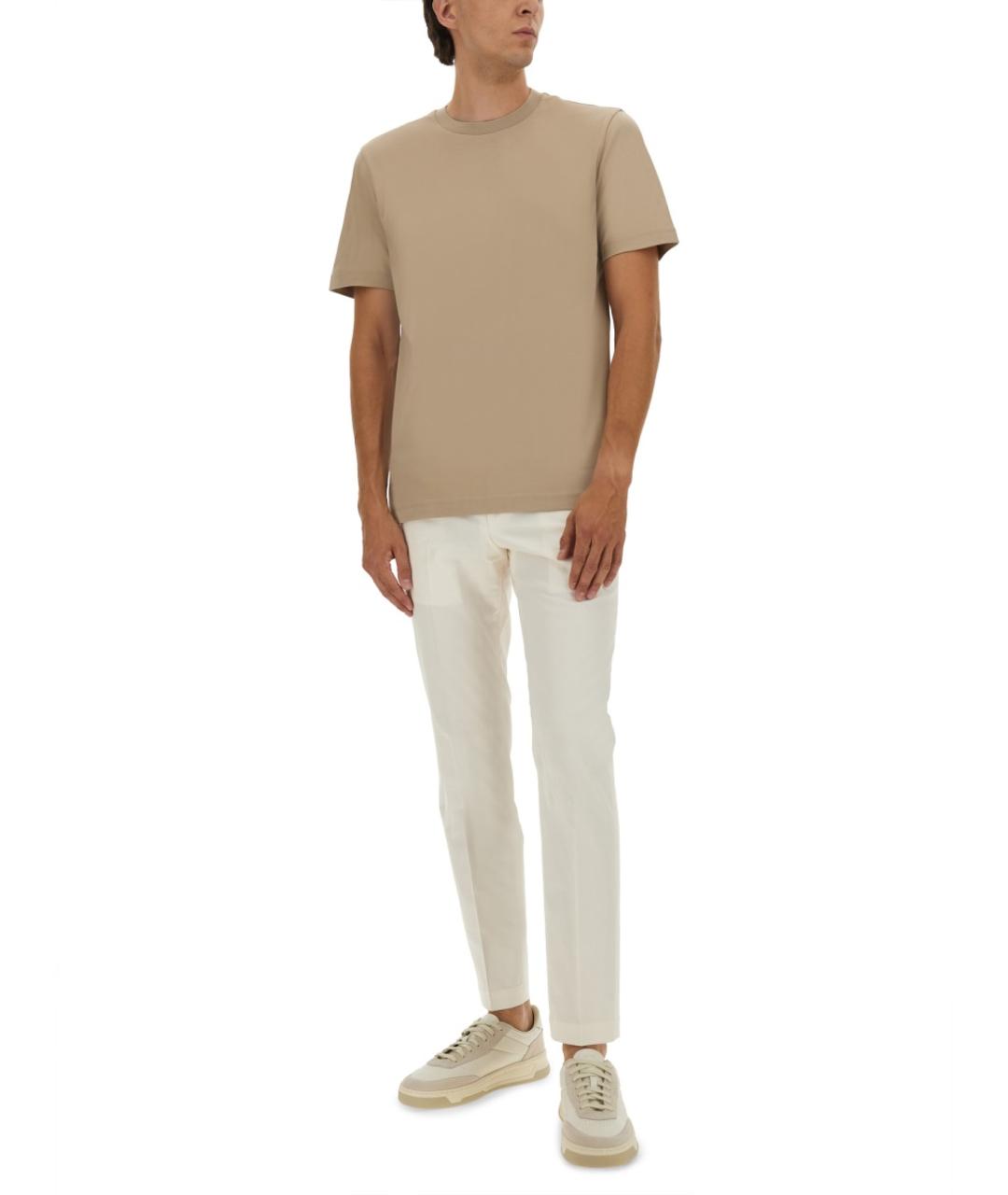 HUGO BOSS Бежевая хлопковая футболка, фото 2