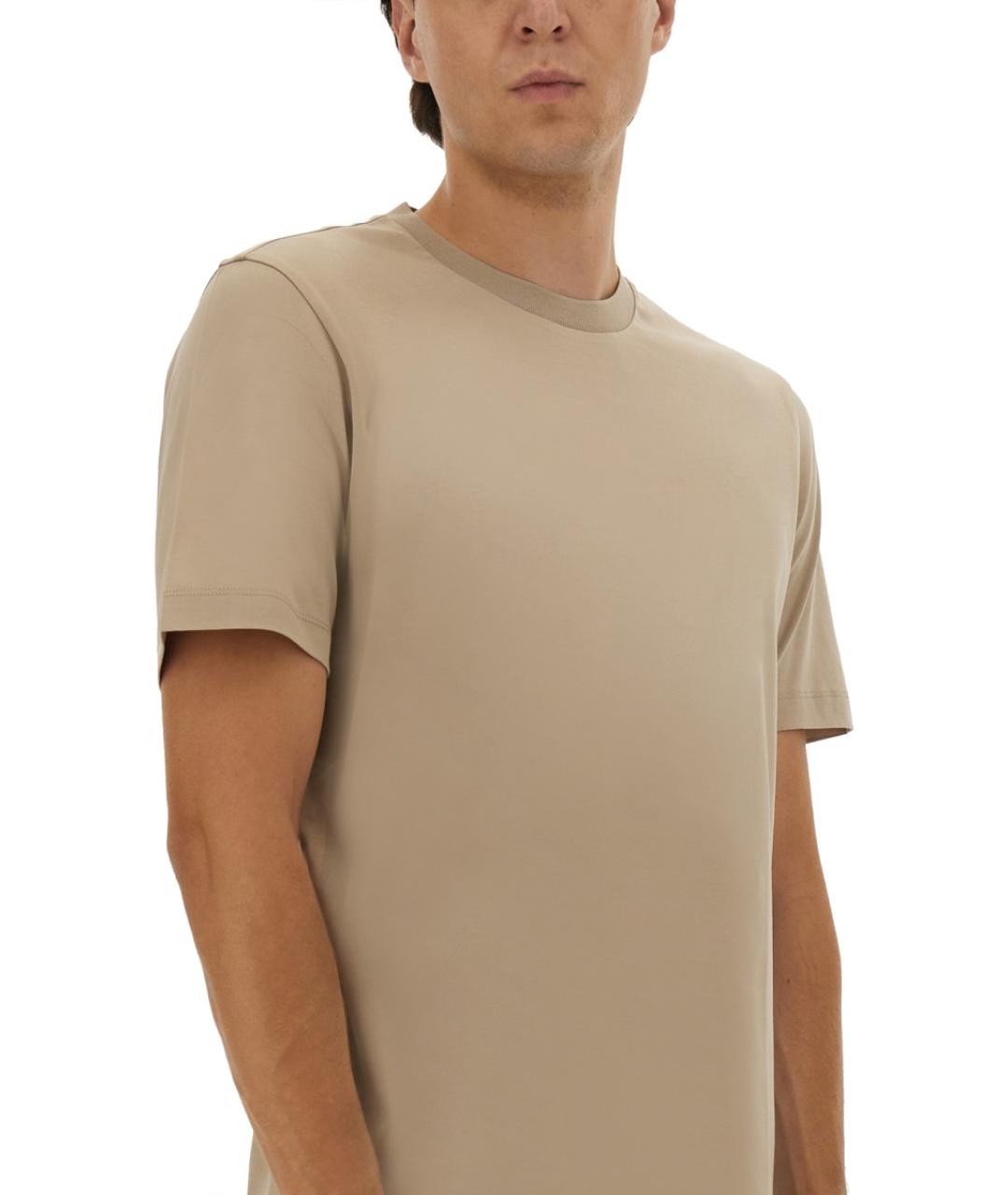 HUGO BOSS Бежевая хлопковая футболка, фото 4