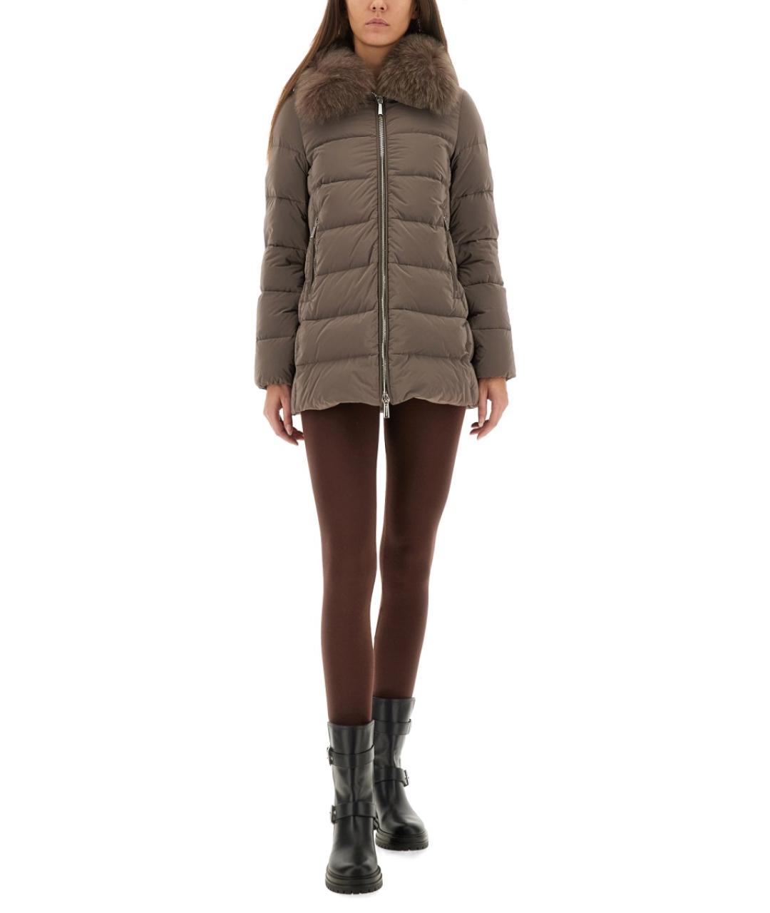MOORER Коричневая полиамидовая куртка, фото 2
