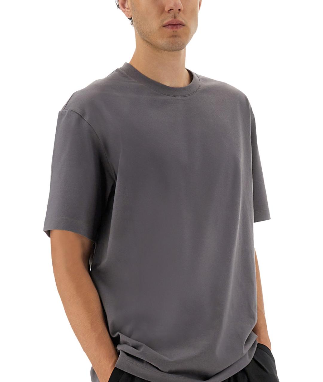 Y-3 Серая хлопковая футболка, фото 4
