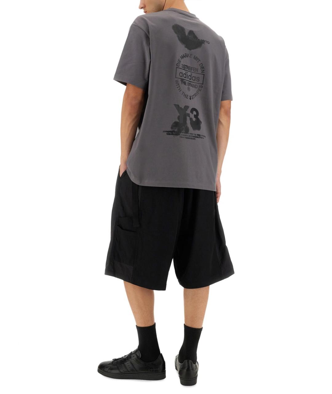 Y-3 Серая хлопковая футболка, фото 2