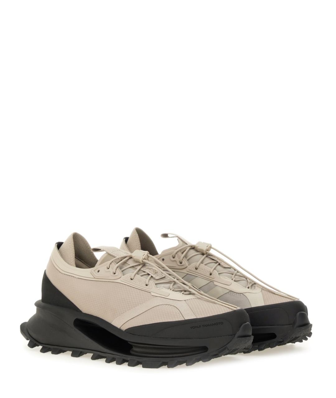 Y-3 Бежевые синтетические низкие кроссовки / кеды, фото 2