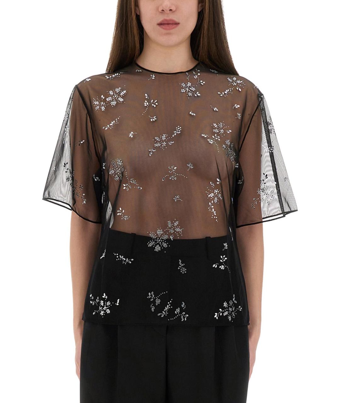 PACO RABANNE Черная полиамидовая блузы, фото 5