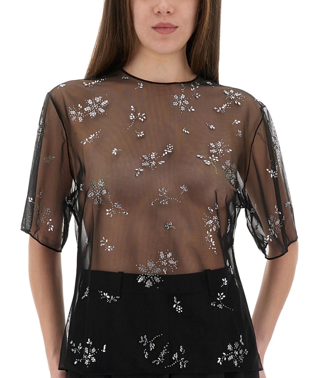 PACO RABANNE Черная полиамидовая блузы, фото 4