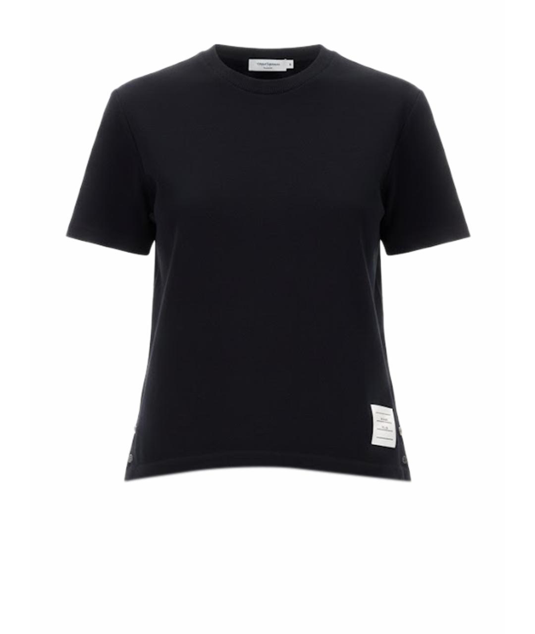 THOM BROWNE Синяя хлопковая футболка, фото 1