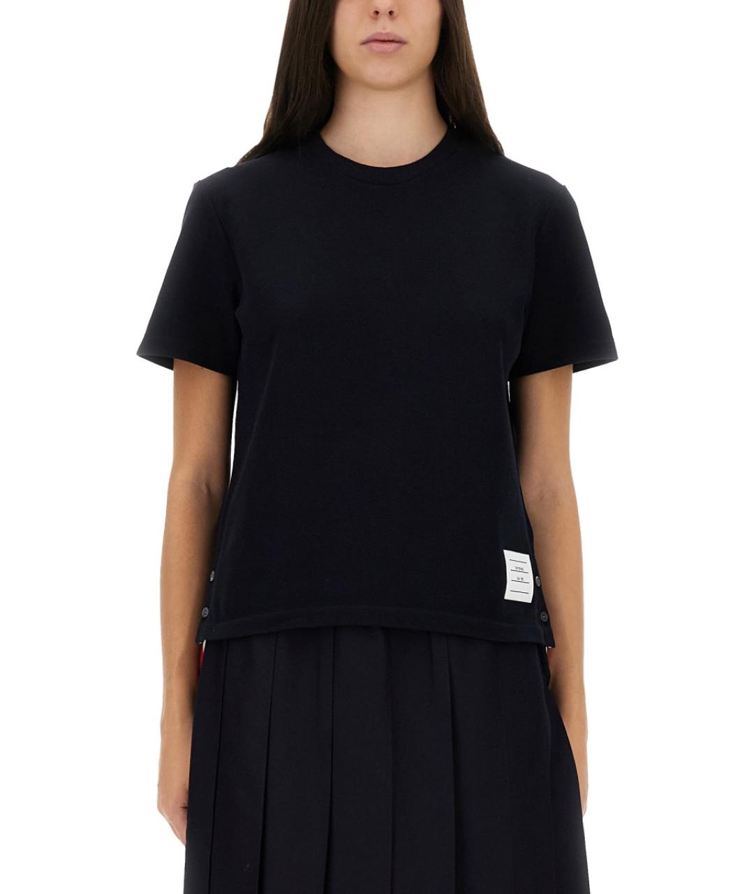 THOM BROWNE Синяя хлопковая футболка, фото 5