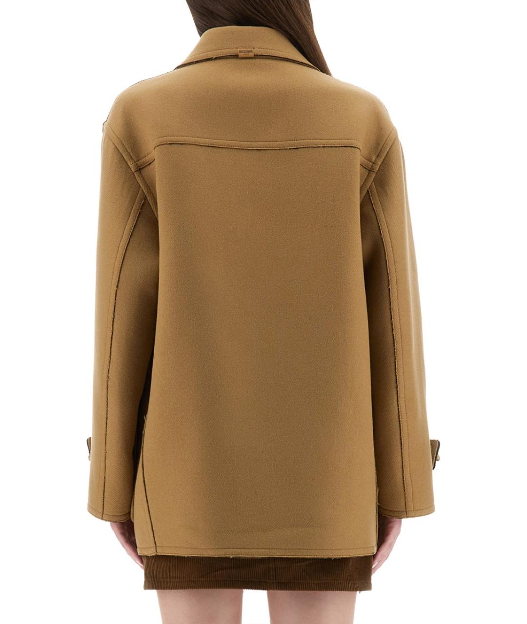 MOSCHINO JEANS Бежевый шерстяной тренч/плащ, фото 3