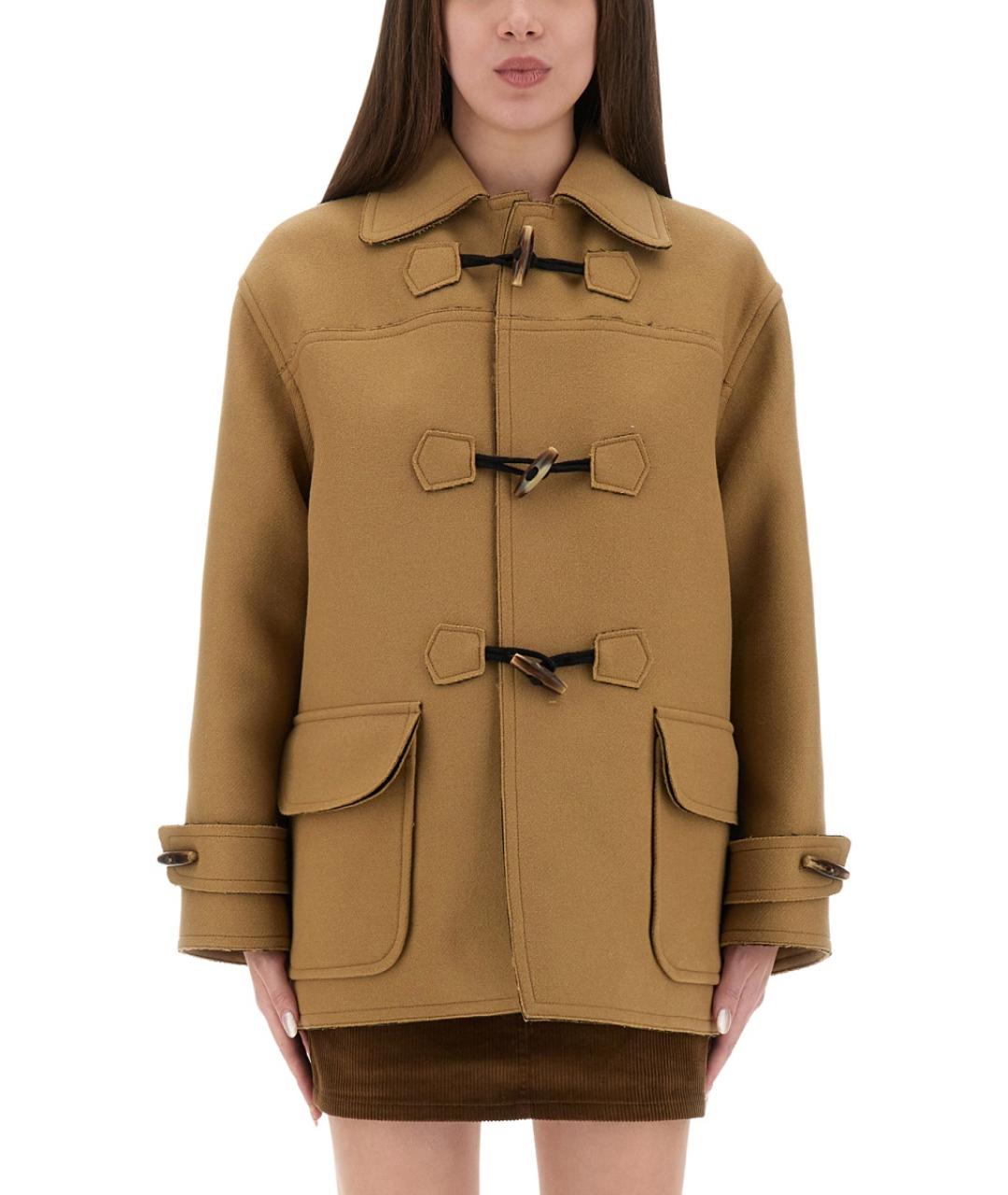 MOSCHINO JEANS Бежевый шерстяной тренч/плащ, фото 5