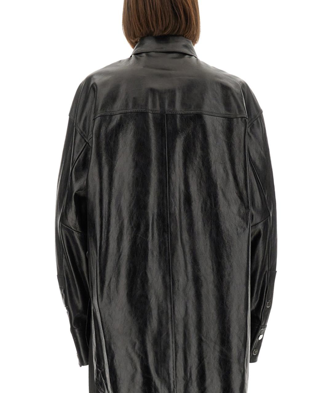 SPORTMAX Черная кожаная рубашка, фото 3