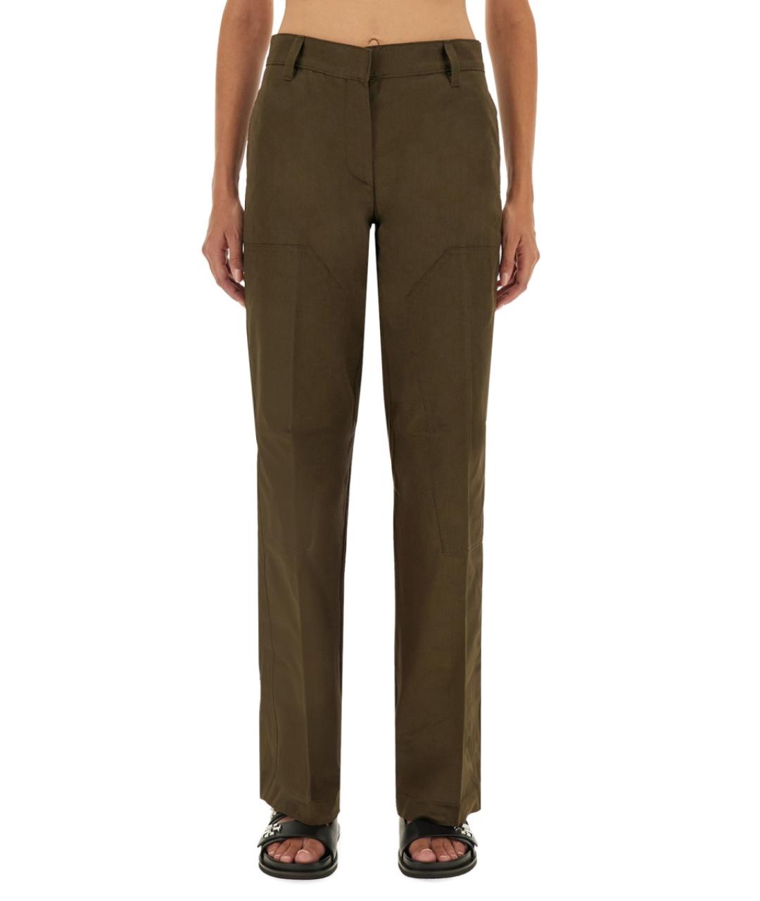 TORY BURCH Зеленые хлопковые прямые брюки, фото 5