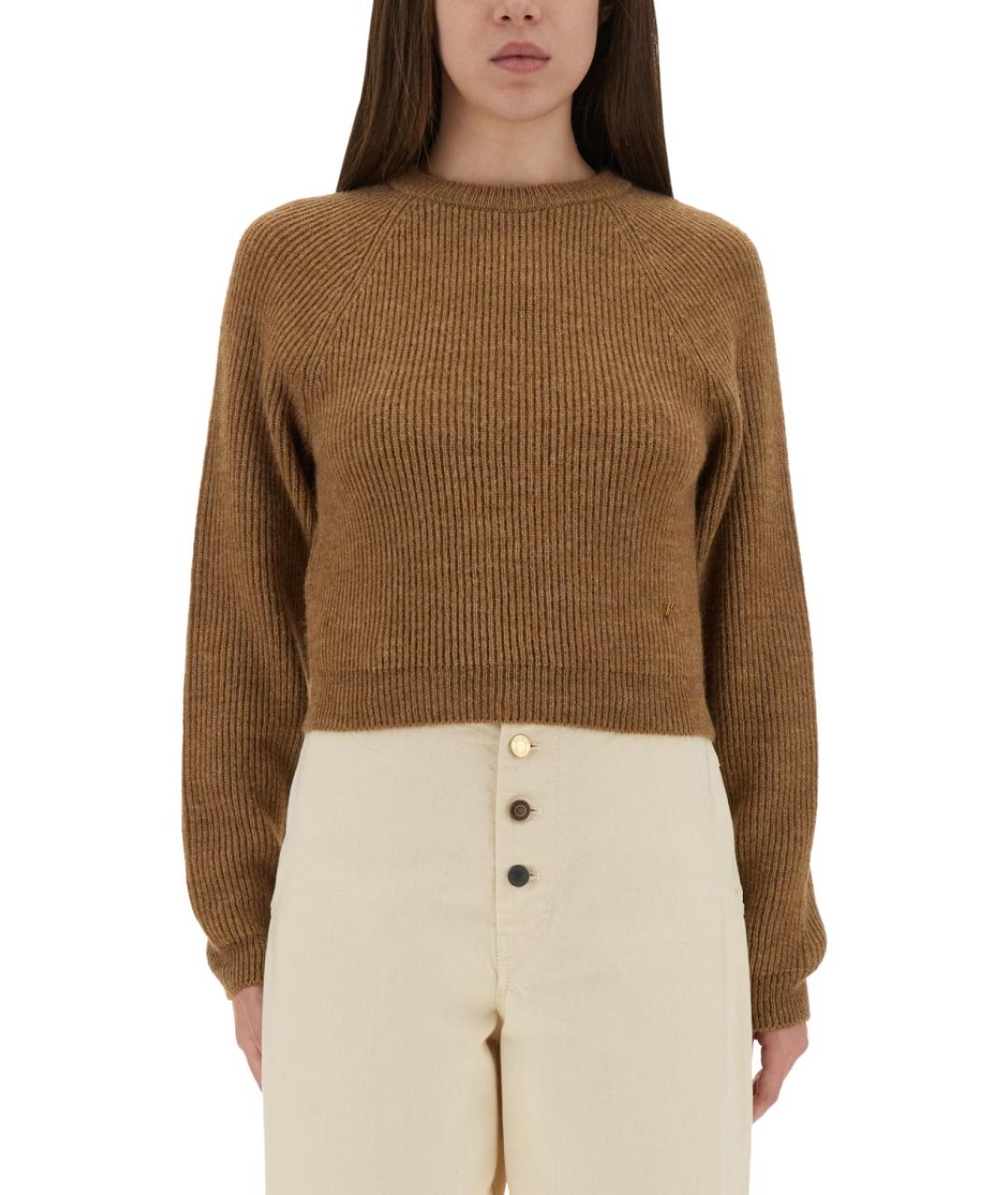 MOSCHINO Коричневый шерстяной джемпер / свитер, фото 5