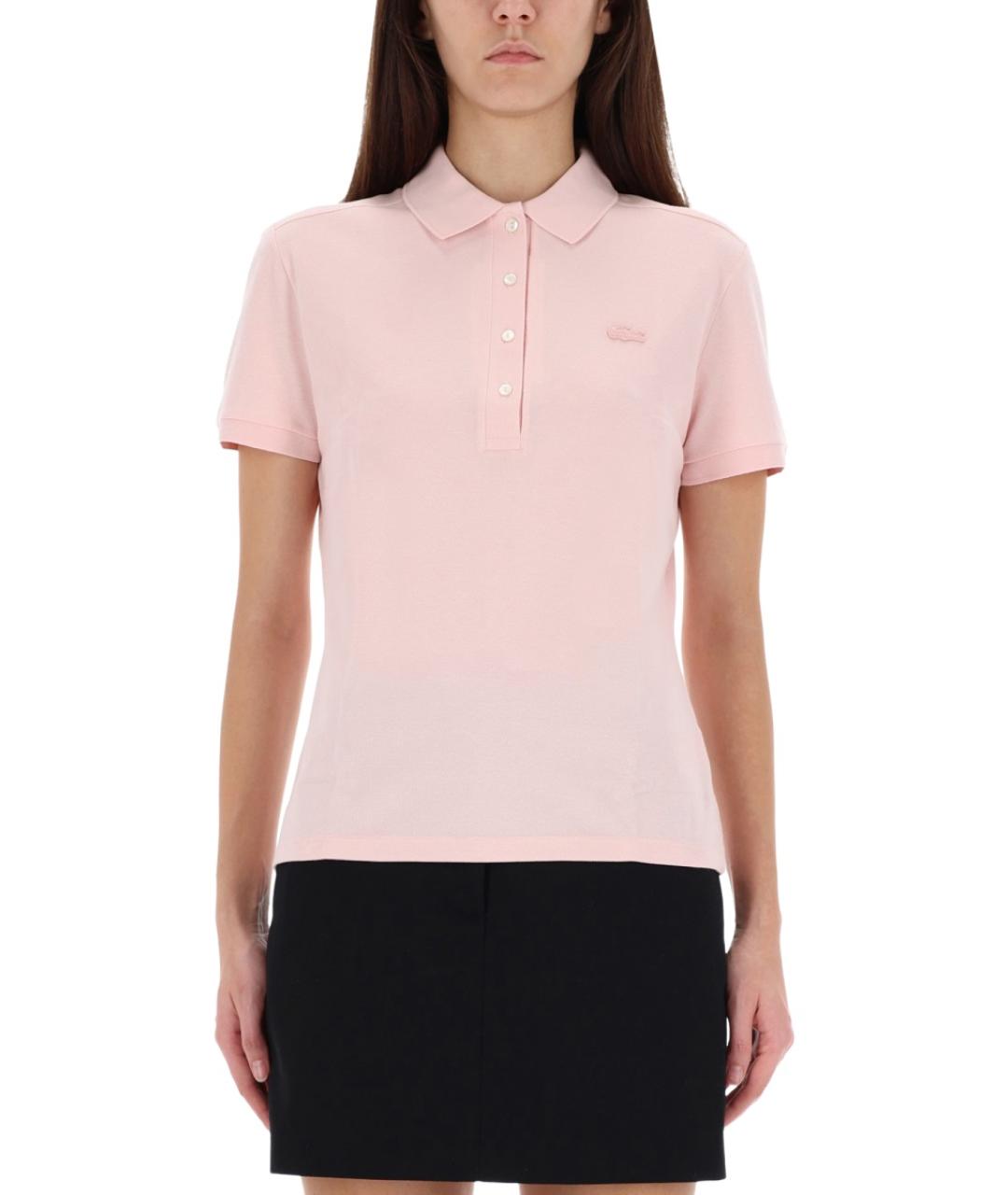 LACOSTE Розовая хлопковая футболка, фото 1