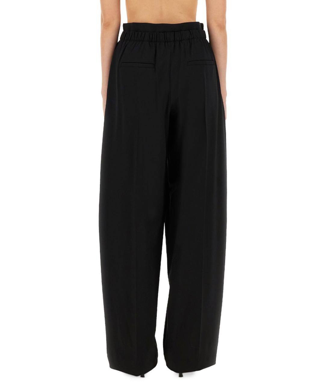 SPORTMAX Черные шерстяные прямые брюки, фото 3