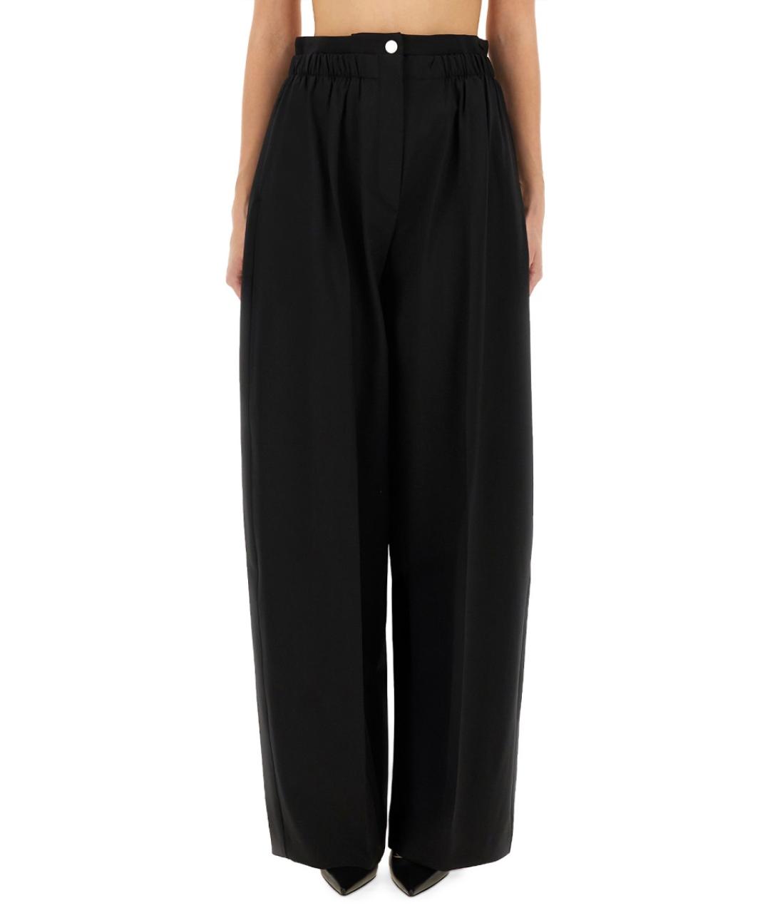 SPORTMAX Черные шерстяные прямые брюки, фото 1