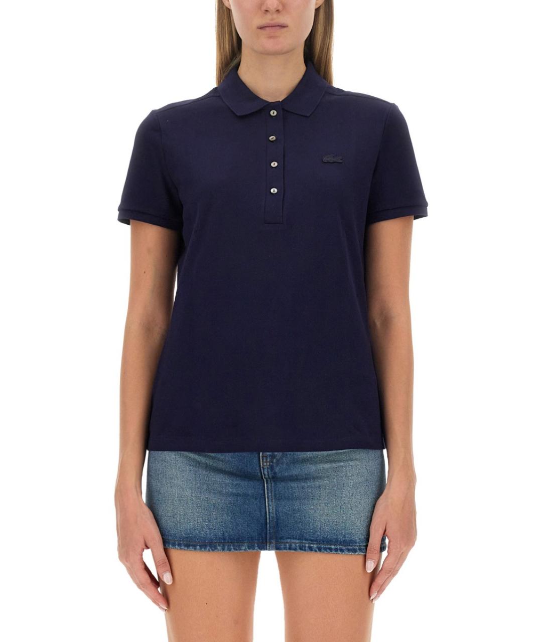 LACOSTE Синяя хлопковая футболка, фото 1