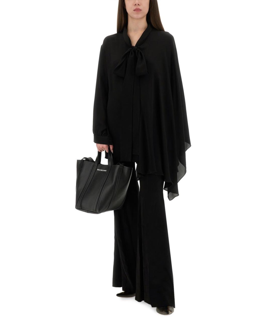 BALENCIAGA Черные вискозные прямые брюки, фото 2