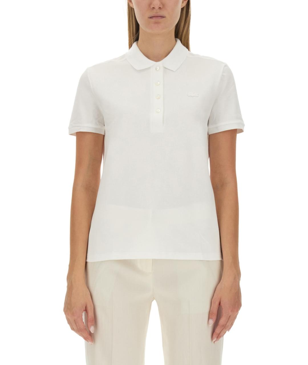 LACOSTE Белая хлопковая футболка, фото 1