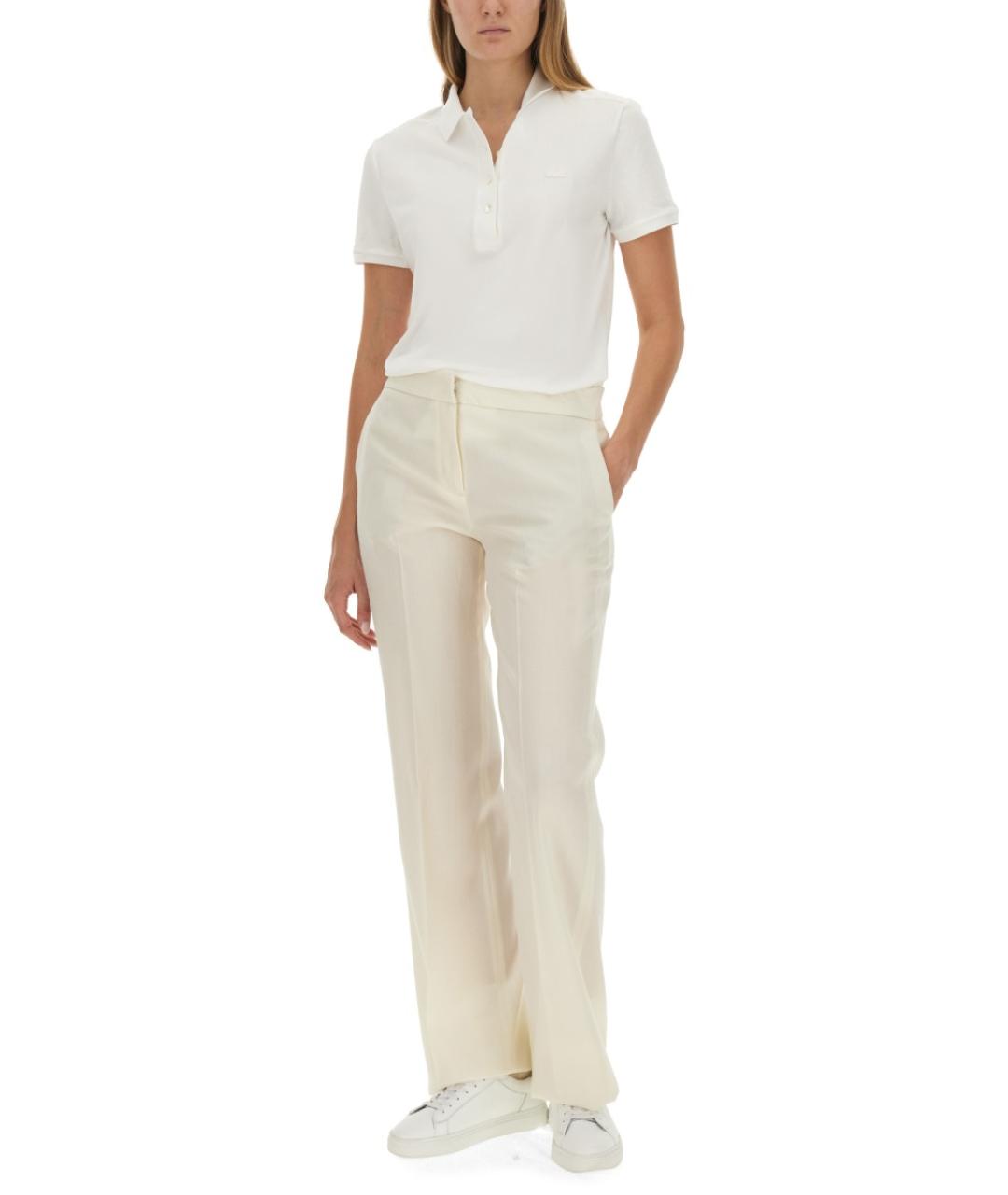 LACOSTE Белая хлопковая футболка, фото 2