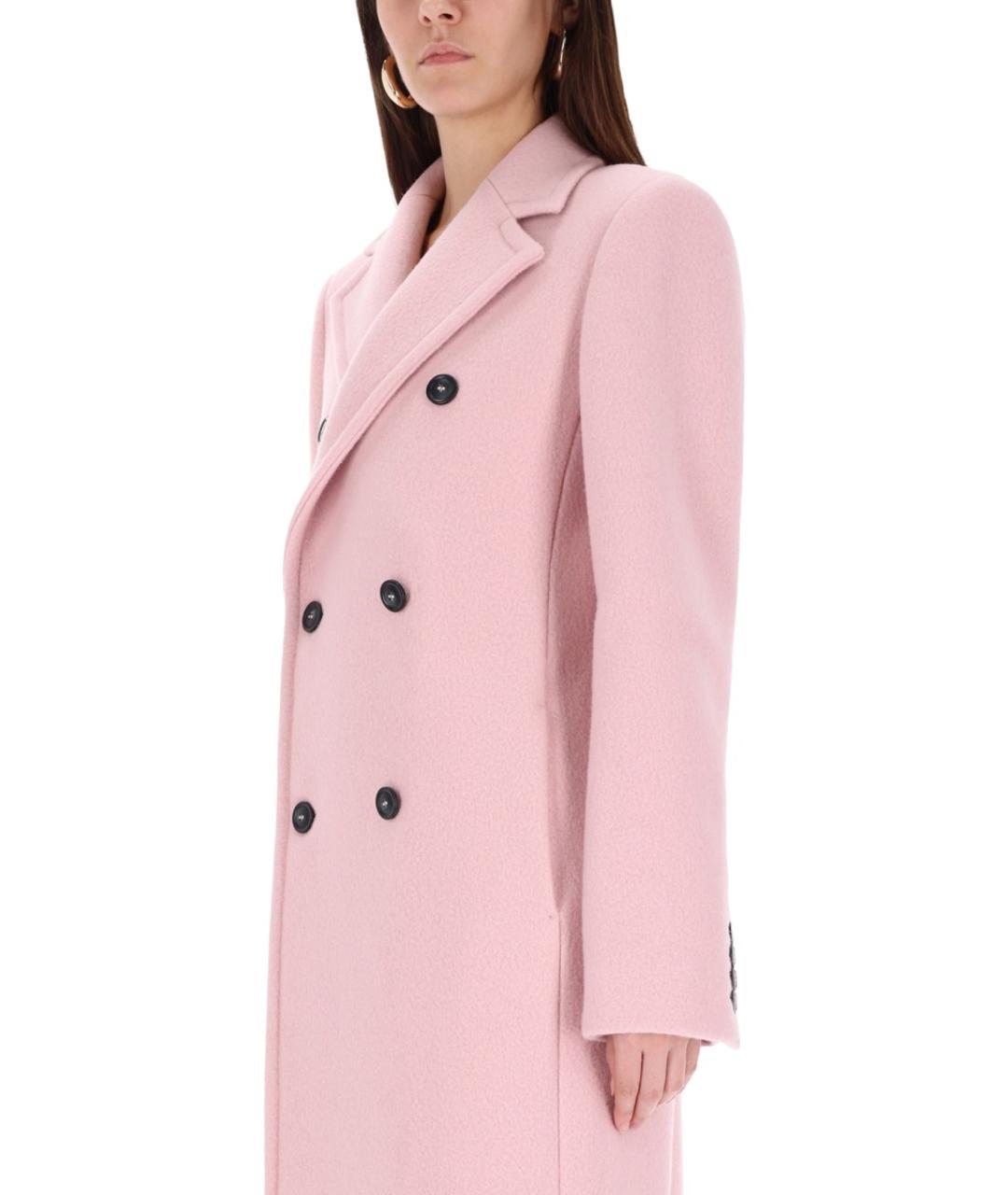 SPORTMAX Розовое шерстяное пальто, фото 4