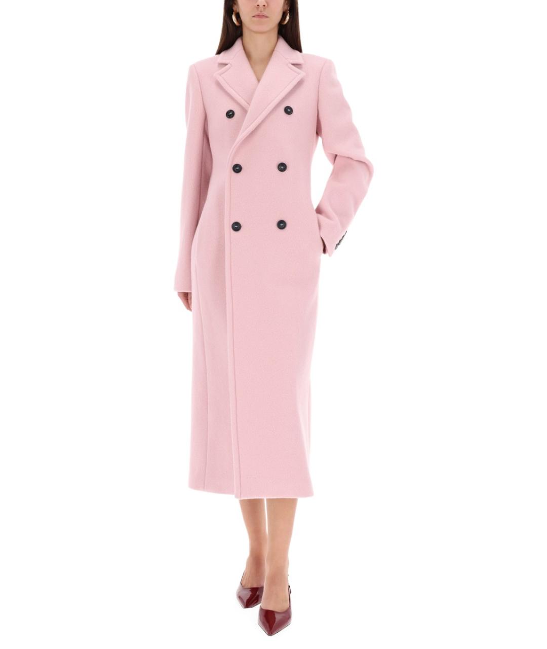 SPORTMAX Розовое шерстяное пальто, фото 2