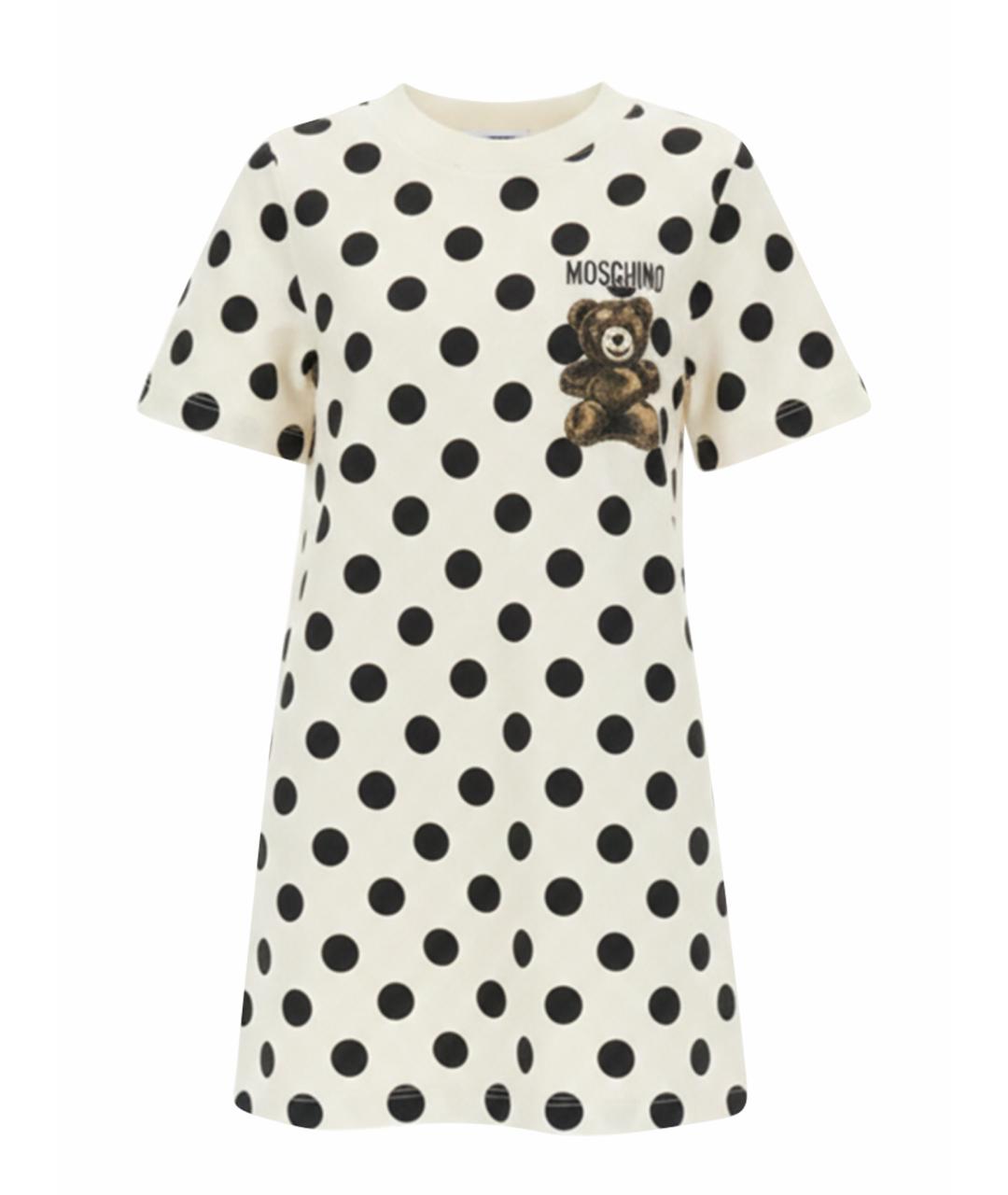 MOSCHINO Белое хлопковое повседневное платье, фото 1