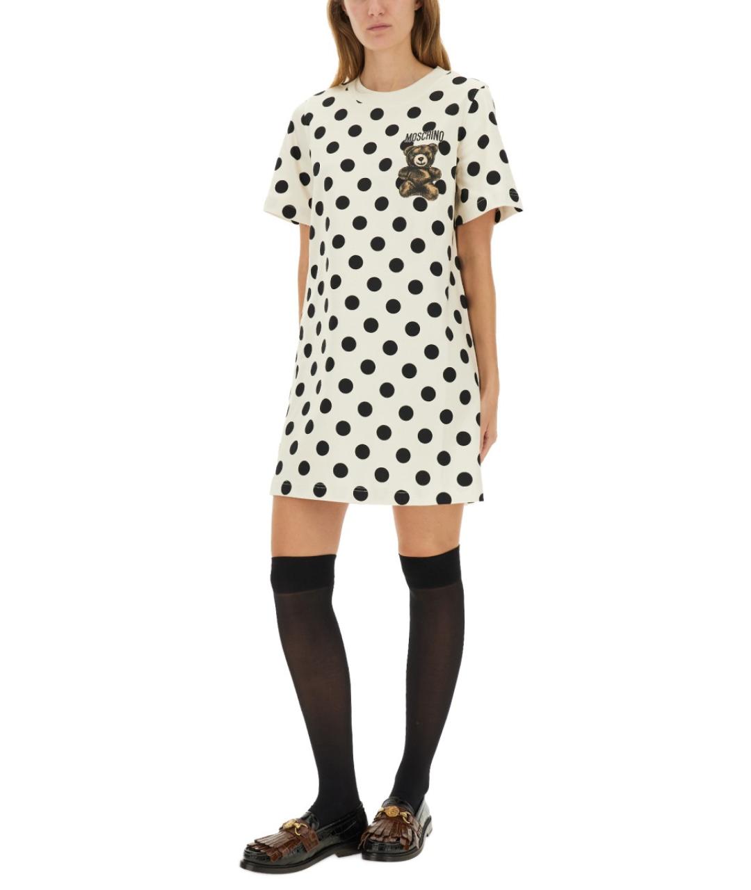 MOSCHINO Белое хлопковое повседневное платье, фото 2