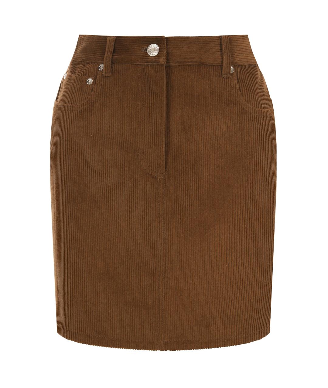MOSCHINO JEANS Коричневая хлопковая юбка мини, фото 1
