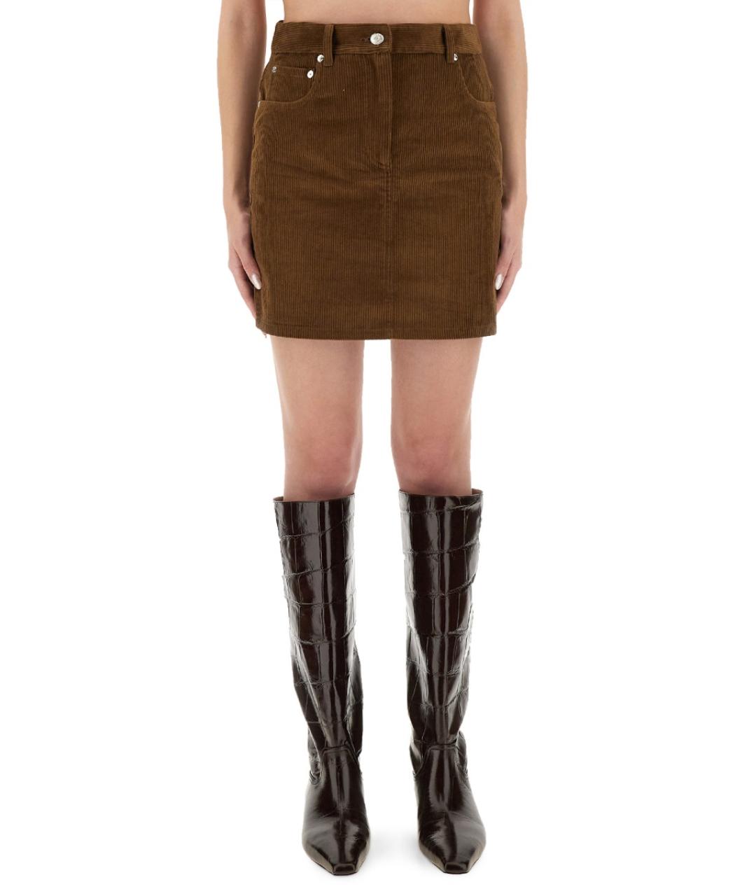 MOSCHINO JEANS Коричневая хлопковая юбка мини, фото 2