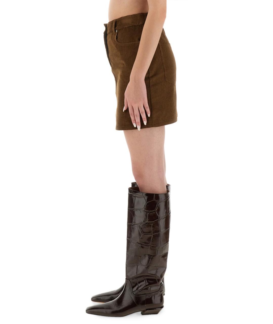 MOSCHINO JEANS Коричневая хлопковая юбка мини, фото 5