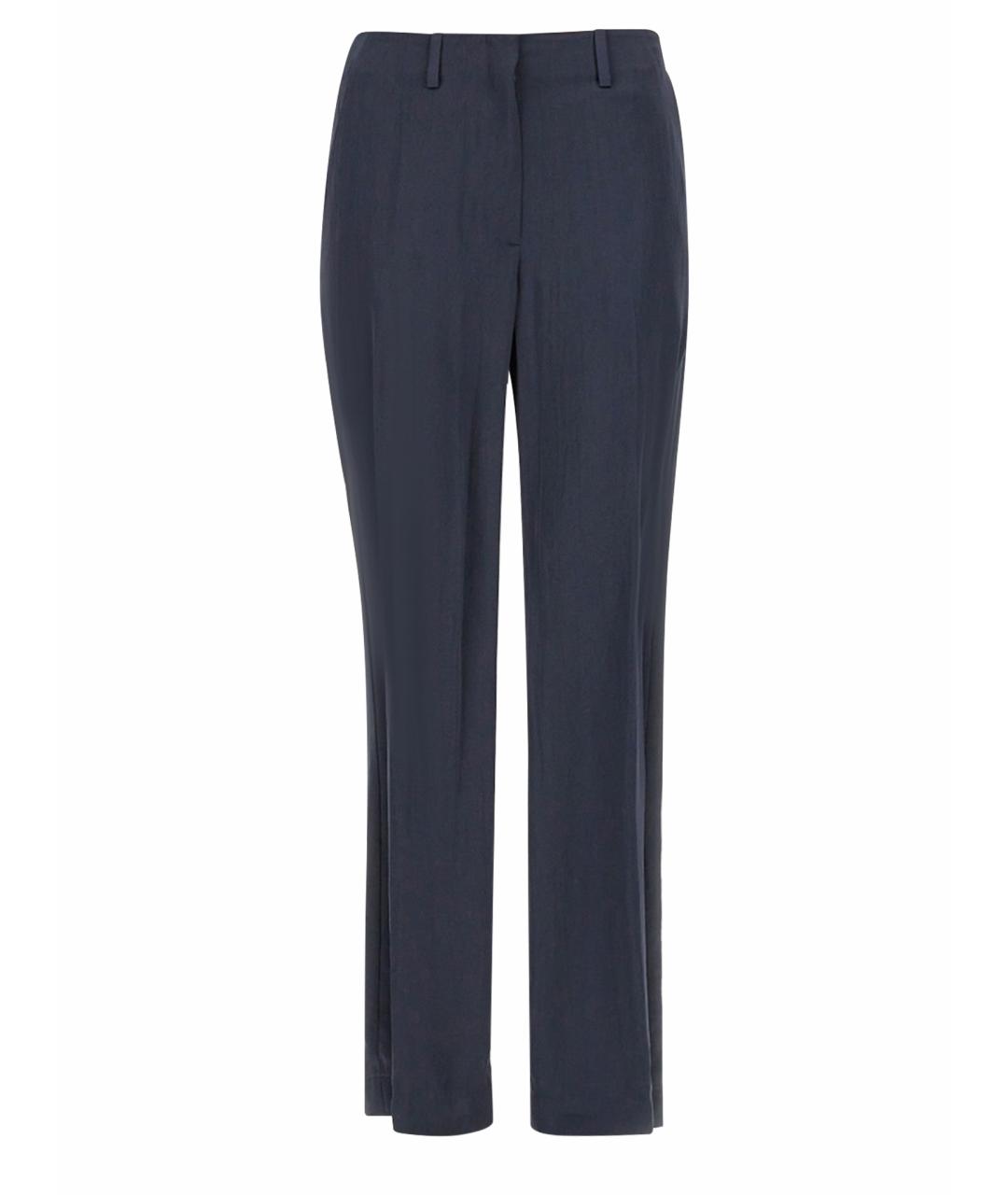 THEORY Синие полиэстеровые прямые брюки, фото 1